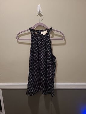 Cynthia Rowley 100%Silk Ruffle Button Back Blouse Pattern Small